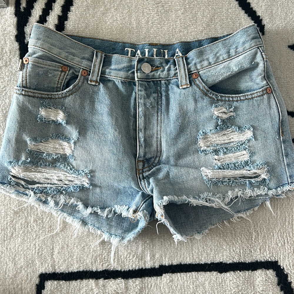 Aritzia Distressed Denim Shorts
